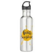 Hallo Afbeelding Geel HandDrawn Sun Waterfles (Voorkant)