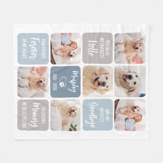 Hallo Afbeelding Pet Dog Memorial Favoriet Fleece Deken (Voorkant (Horizontaal))
