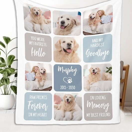 Hallo Afbeelding Pet Dog Memorial Favoriet Fleece Deken