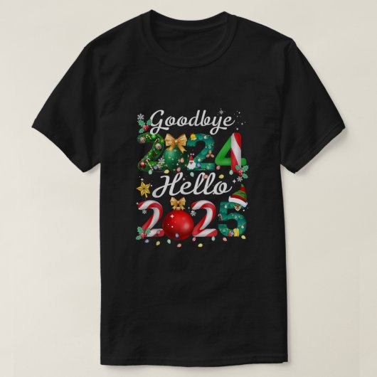 Hallo Afscheid 2024 2025 Kerst Matching Familie T-shirt (Design voorkant)
