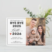 Hallo Afscheid 2024 2025 Nieuwjaar minimalistische Feestdagenkaart (Staand voorkant)