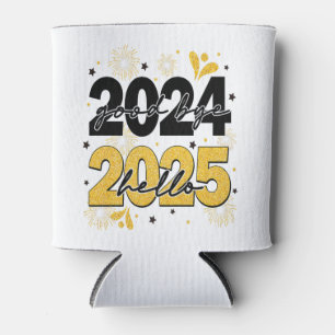Hallo Afscheid 2024 2025 Vuurwerk Gelukkig Nieuwja Blikjeskoeler