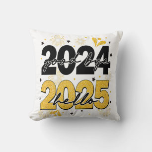 Hallo Afscheid 2024 2025 Vuurwerk Gelukkig Nieuwja Kussen