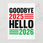 Hallo Afscheid 2025, 2026: Gelukkig Nieuwjaar 2026 Briefkaart (Voorkant)