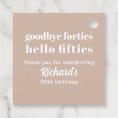 Hallo Afscheid Forties 50ste verjaardag Bedankjes Labels (Achterkant)