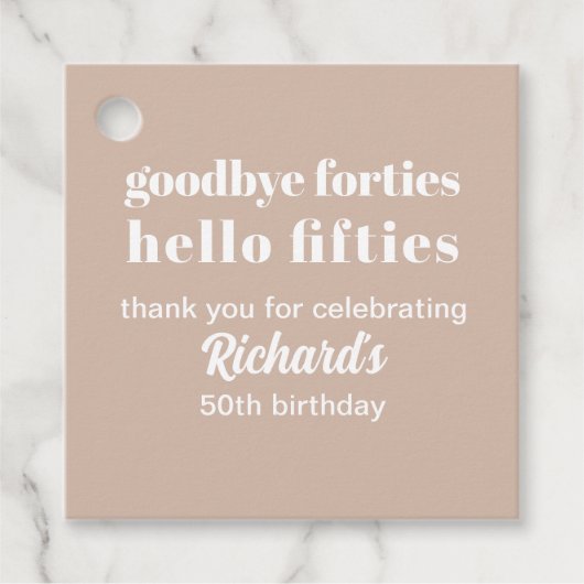 Hallo Afscheid Forties 50ste verjaardag Bedankjes Labels (Voorkant)