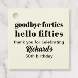 Hallo Afscheid Forties 50ste verjaardag Bedankjes Labels