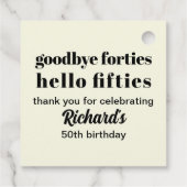 Hallo Afscheid Forties 50ste verjaardag Bedankjes Labels (Achterkant)