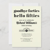 Hallo Afscheid Forties 50ste verjaardag Kaart (Voorkant)