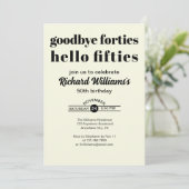Hallo Afscheid Forties 50ste verjaardag Kaart (Staand voorkant)