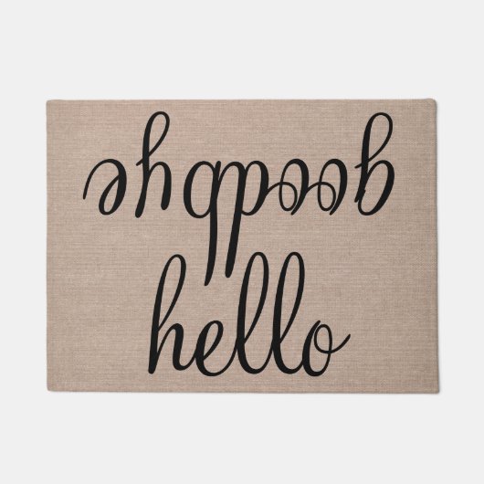 hallo afscheid grappige citaat gezegde humor hipst deurmat (Voorkant)