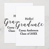 Hallo afstudeerklas 20XX naam gefeliciteerd stijlv Aankondiging (Voorkant / Achterkant)