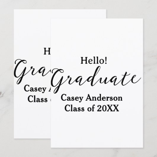 Hallo afstudeerklas van 20XX naam gefeliciteerd st Aankondiging (Voorkant / Achterkant)