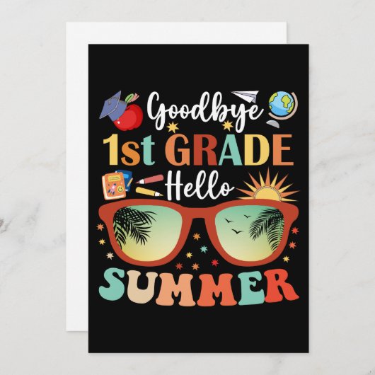 Hallo Afstuderen Vaarwel 1e klas Aankondiging (Voorkant / Achterkant)