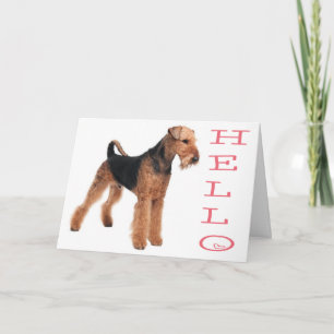 Hallo Airedale Puppy Dog Kaart - Vers