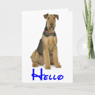 Hallo Airedale Puppy Hond Kaart - Vers