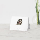 hallo Alaskan Malamute Puppy Dog Note Card Kaart (Achterkant)
