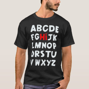 Hallo Alfabet Terug naar school Pre K Kleuterschoo T-shirt