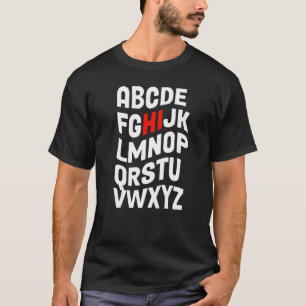 Hallo Alfabet Terug naar school Pre K Kleuterschoo T-shirt