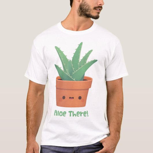 Hallo Aloë daar, Schattigee Aloë Vera Pun T-shirt (Voorkant)