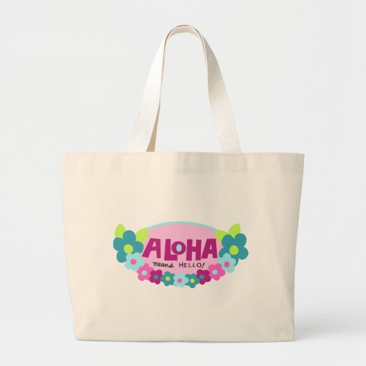 Hallo Aloha Means Grote Tote Bag (Voorkant)