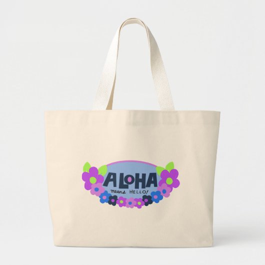 Hallo Aloha Means Grote Tote Bag (Voorkant)