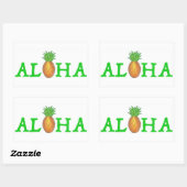 HALLO ALOHA Tropisch eiland Hawaïaanse ananas Rechthoekige Sticker (Vel)
