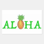 HALLO ALOHA Tropisch eiland Hawaïaanse ananas Rechthoekige Sticker (Voorkant)