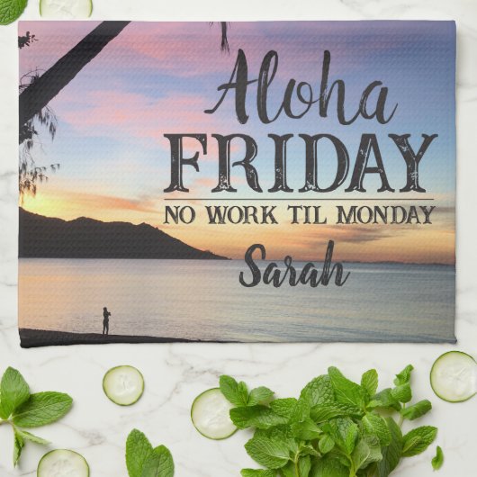 Hallo Aloha Vrijdag Theedoek (Gevouwen)