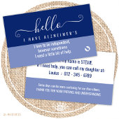 hallo alzheimers bewustzijn en noodcontact visitekaartje