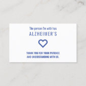 hallo alzheimers geduld hand uit kaarten visitekaartje (Achterkant)