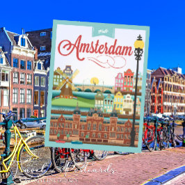 hallo Amsterdam Holland Briefkaart