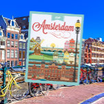 hallo Amsterdam Holland Briefkaart<br><div class="desc">Hello Amsterdam holland travel postcard.</div>