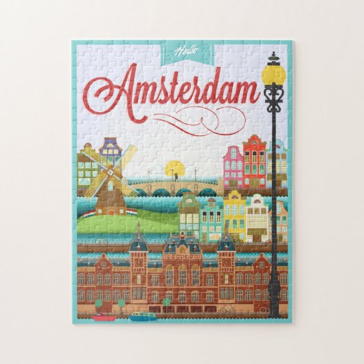 hallo Amsterdam Holland Legpuzzel (Verticaal)