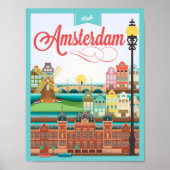 hallo Amsterdam Holland Poster (Voorkant)