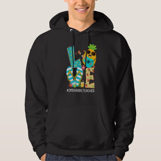 Hallo Ananas Liefde 2e klas leraar Hoodie (Voorkant)