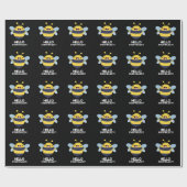 hallo Anybuzzy Funny Bee Pun Dark BG Cadeaupapier (Vlak)