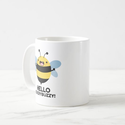 hallo Anybuzzy Funny Bee Pun Koffiemok (Voorkant links)