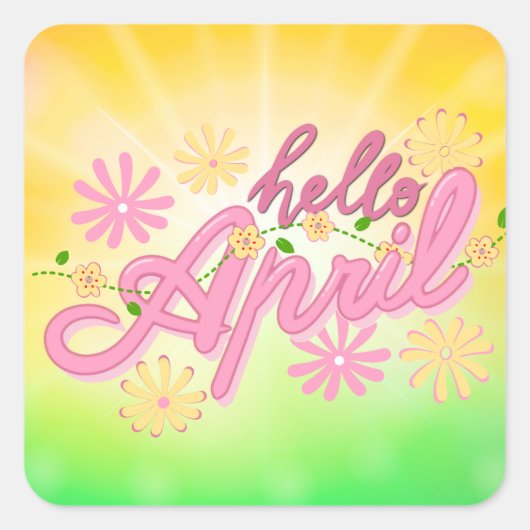 hallo april | Groet Vierkante Sticker (Voorkant)