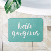 hallo | Aqua & White Typografie Badmat
