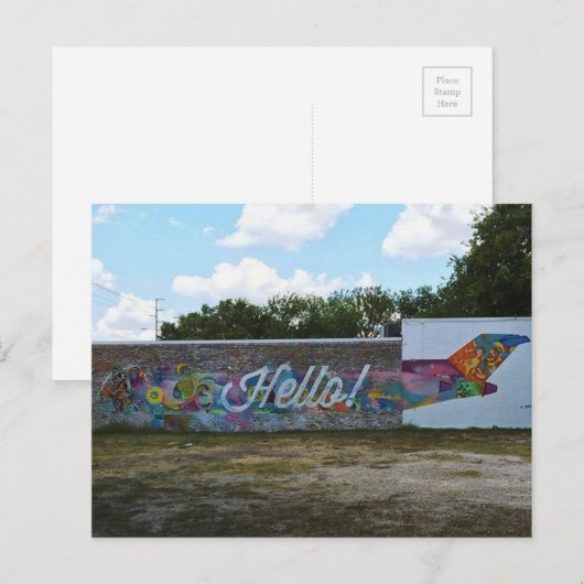hallo Art Wall in Austin, Texas Briefkaart (Voorkant / Achterkant)