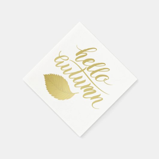 hallo Atumn | Faux Gold Brush-script Servet (Hoek)