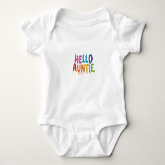 Hallo Auntie baby kostuum ontwerp Romper