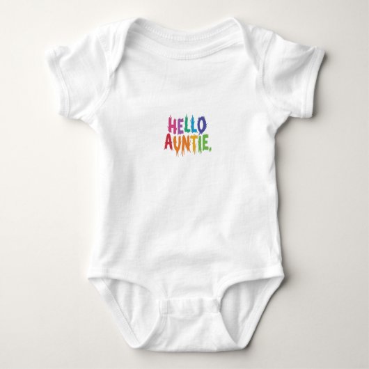 Hallo Auntie baby kostuum ontwerp Romper (Voorkant)
