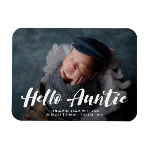 hallo Auntie Birth Announcement Keepomwille Magnet Magneet