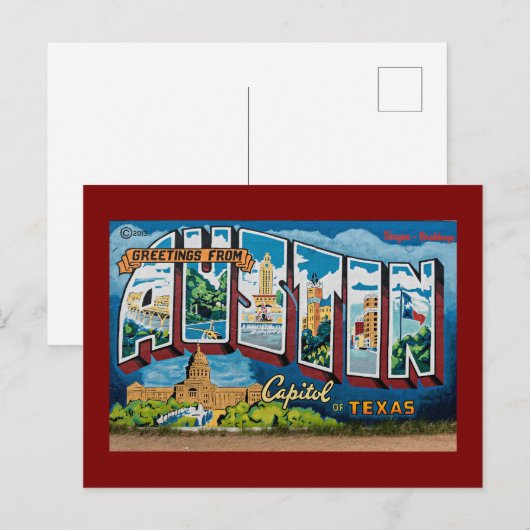Hallo Austin, Texas Briefkaart (Voorkant / Achterkant)