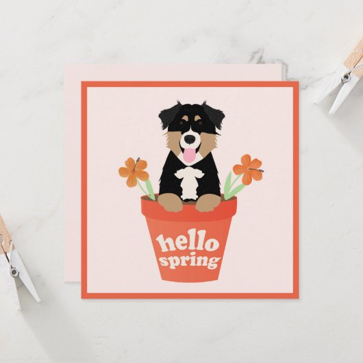 hallo Australische herdershondje in de blote prot Kaart (Voorkant / Achterkant in situ)