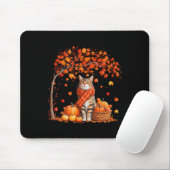 Hallo Autumn Cat Herfst Leaf Kitten Lover Thanksgi Muismat (Met muis)