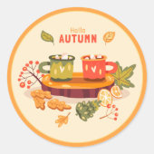 hallo Autumn Classic Round Sticker (Voorkant)