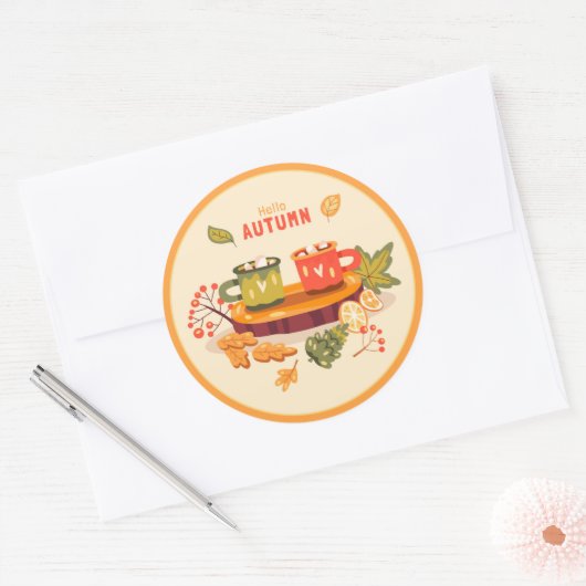 hallo Autumn Classic Round Sticker (Envelop)